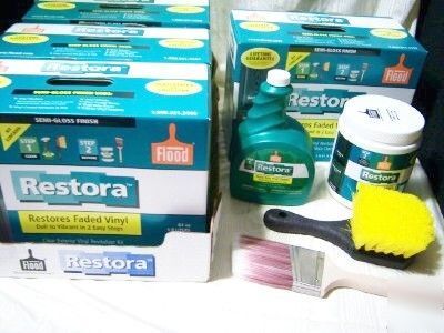 Restora semi gloss vinyl finish cleans siding,furniture