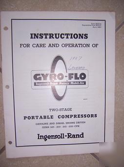 1957 ingersoll rand compressor manual gas diesel 125 w