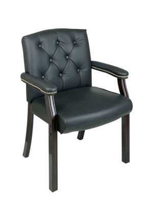 New matching black leather executive office chair set 