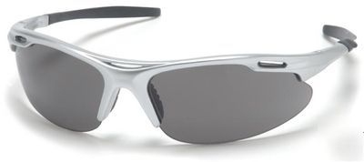 Pyramex safety glasses silver frame sporting gray 12PR