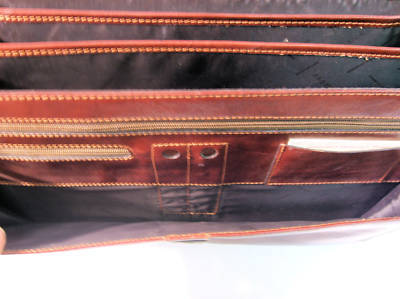 Stebco leather briefcase â€“ expandable dividers w/ flap 