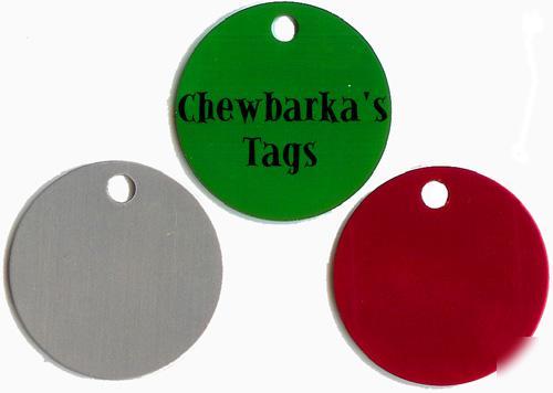 100 anodized aluminum round id tags 10 colors 1-1/4