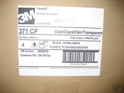 3M 371 carton sealing tape case 4 rolls