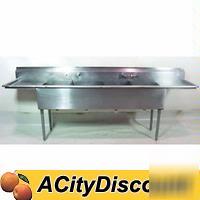 Commercial kitchen equipment s/s 4-comp sink used