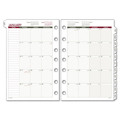 Express monthly planning pages refill, 5-1/2 x 8-1/2