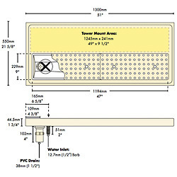 Glass rinser tray - 51 inch - drip - draft beer 