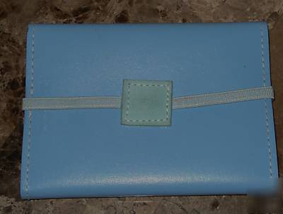 Uk undercover blue trifold leather photo case wallet