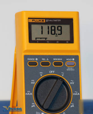 Fluke 27 fm y waterproof digital multimeter dmm w/hv,+