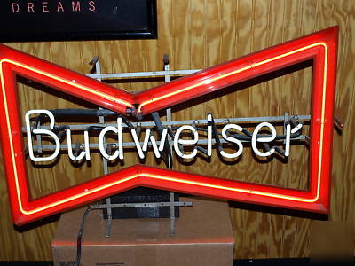 Lot of vintage budweiser schnapps lite beer open neon