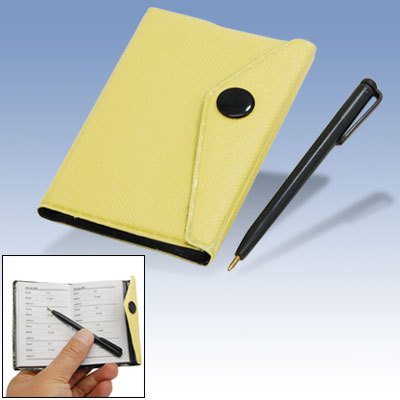 Name number adress telephone book yellow w ball pen
