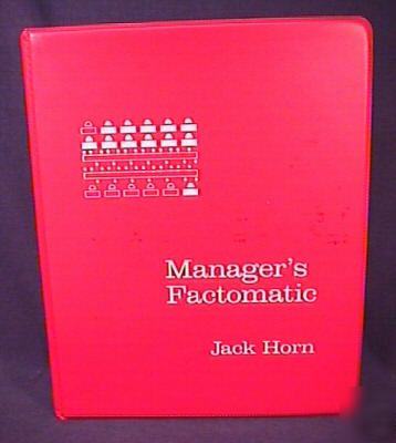 Managers factomatic jack horn 1988 manager guide hc