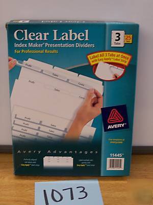 25 sets avery index maker wht dividers,3-tab,8-1/2 X11