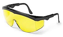 Crews tomahawk safety glasses, yellow lens, 12 pairs