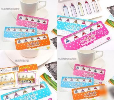 Bookmark paper binding clips milk bottle emotion icon