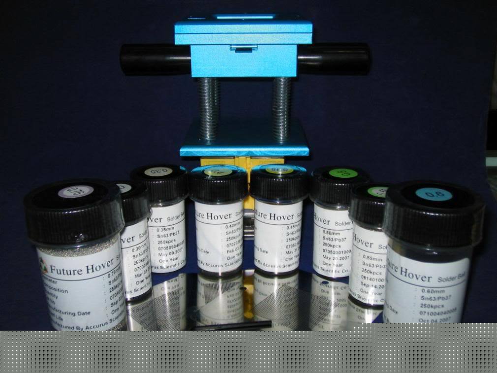 Reballing bga 8 stencil & solder ball repair reball kit