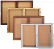 Satin aluminum enclosed vinyl outdoor bulletin board