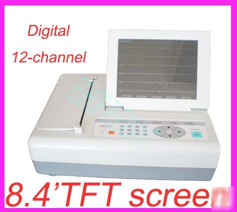 12 chanel ecg machine /ekg /with interpretation+4PAPER