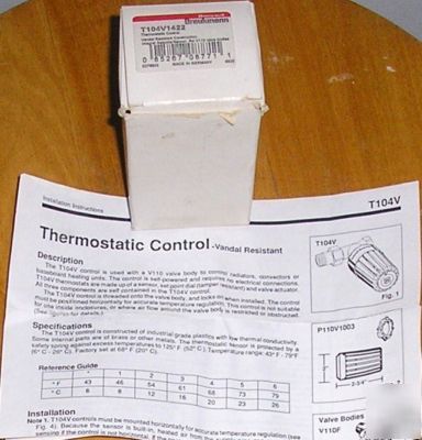 Honeywell braukmann thermostatic ctrl T104V1422 (nos)