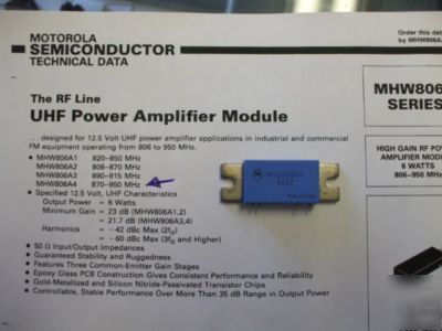 Motorola MHW806A4 900MHZ rf power amplifier module