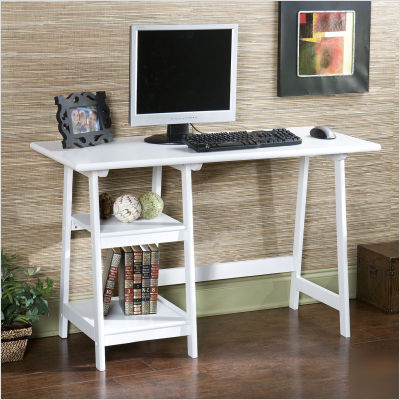 Sei braxton computer desk in white