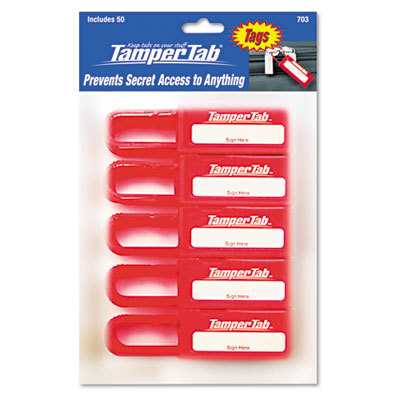 Tamper-proof security tags, red, 50 per pack
