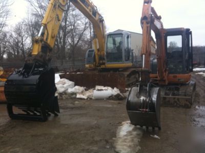 Excavator self grading bucket & system to stay on grade