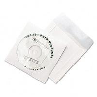 Quality park tech-no-tear cd/dvd sleeves, white, 100...
