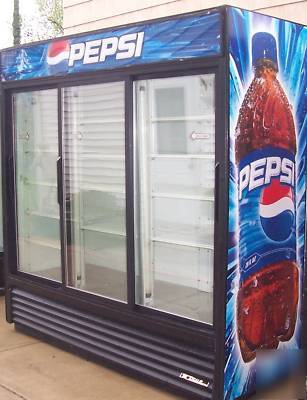 True gdm-69 3 door merchandiser cooler pepsi no 