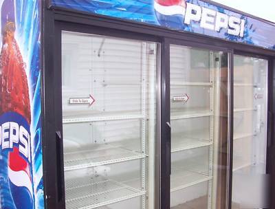 True gdm-69 3 door merchandiser cooler pepsi no 