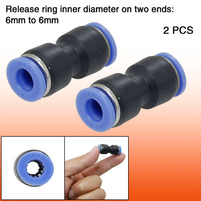 2 pcs push in to connect one touch 6 to 6MM fittings