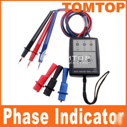 Digital three phase indicator with open phase checker