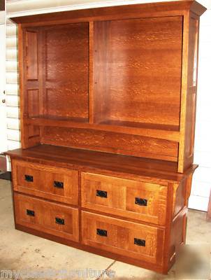 Filing lateral cabinet bookcase mission quartersawn oak