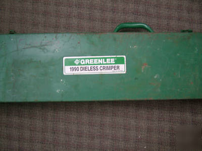 Greenlee model 1990 dieless crimper, w/ case 
