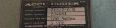 Used incremental shaft encoder made by accu-coder