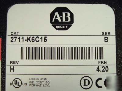 Allen bradley panelview 600, 2711-K6C15, used