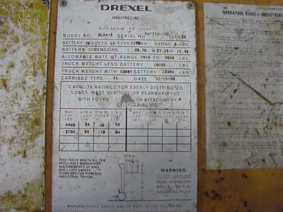 Drexel narrow aisle swing mast electric forklift 