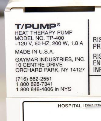 Gaymar tp 400 heat therapy pump with pad
