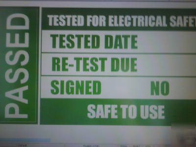 12 pat testing labels 50 x 25 mm plug top size 