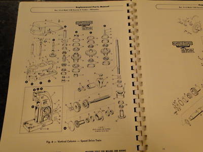 Kearney trecker replacment parts manual model 4-5-6 csm