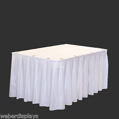 New 13' premium white table skirt party show banquet
