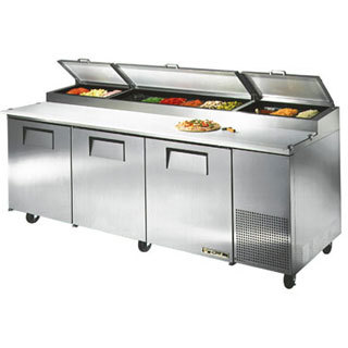 True tpp-93 refrigerated counter, deli/pizza prep tabl