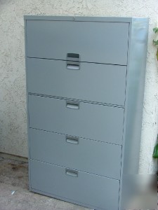 New 5 drawer steelcase lateral file cabinet w/ key, exc