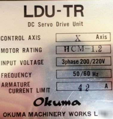 Okuma dc servo drive unit x-axis ldu-tr _ hcm-1.2 _ 42A