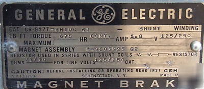 Magnetic dc brake 13'' general electric shunt/torque