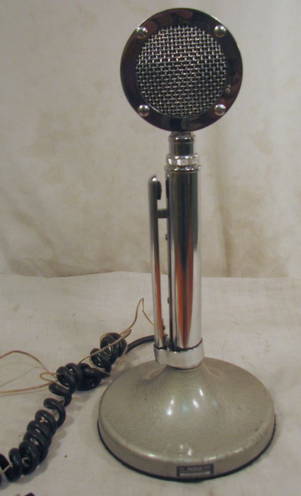 Astatic d-104 silver microphone w/ stand t-UG8 used