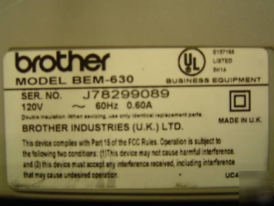 Brother em-630 electronic typewriter with display*save*