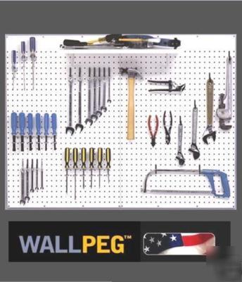 Peg board & hook kit- pegboard garage tool storage 48