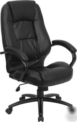 Beautiful black leather high back exec office chair