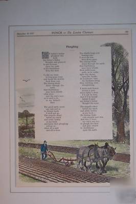 Full page punch cartoon onploughing dated 15/12/1937