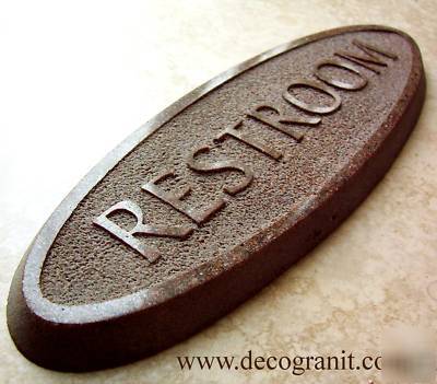 Granite restroom sign toilet bathroom unisex door/wall